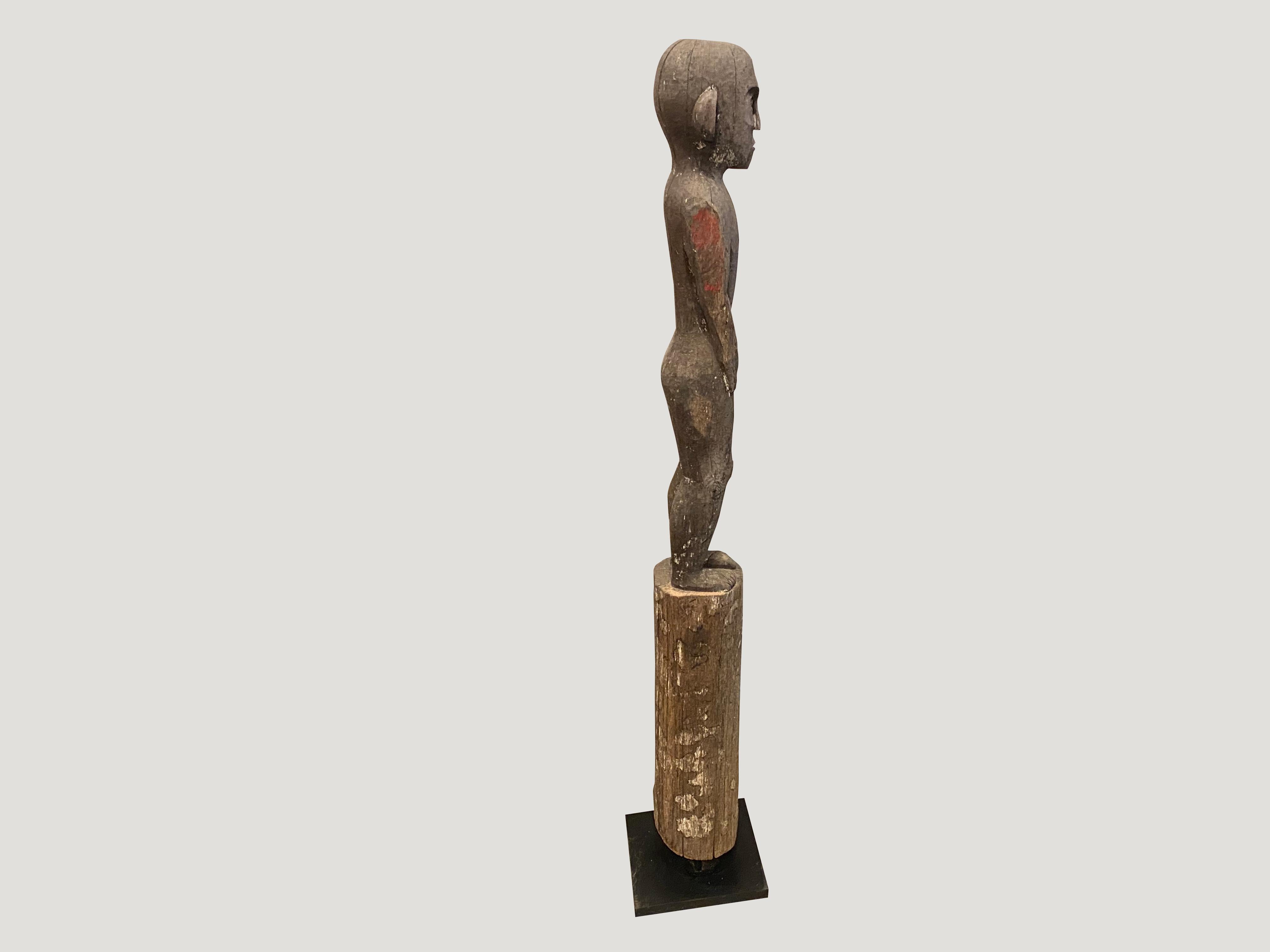 Andrianna Shamaris Antique Teak Wood Statue from Borneo 1