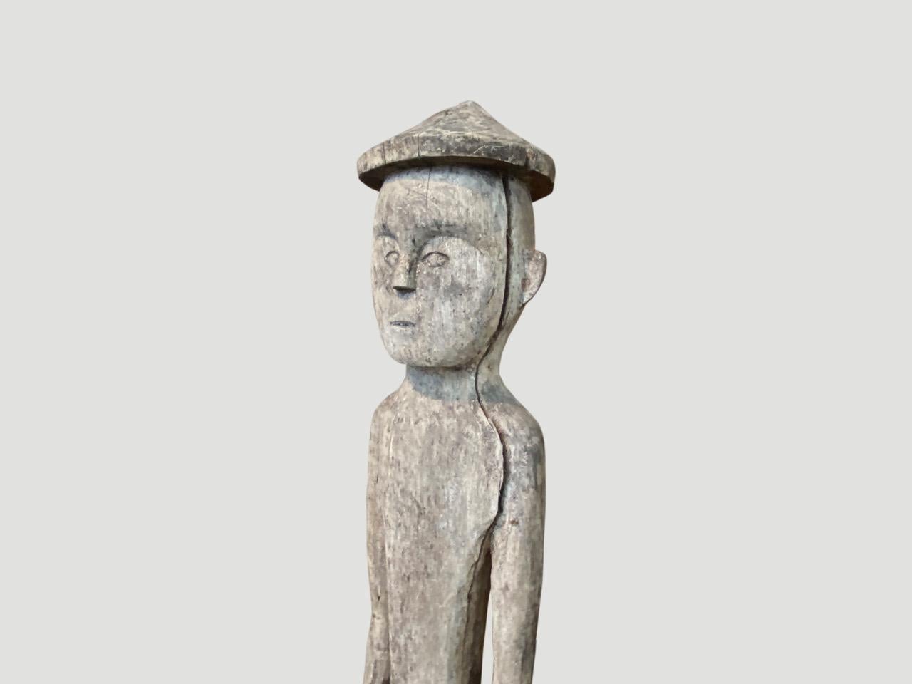 Metal Andrianna Shamaris Antique Teak Wood Statue from Borneo