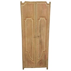 Puerta Templo Antigua de Madera de Teca con Incrustación de Concha