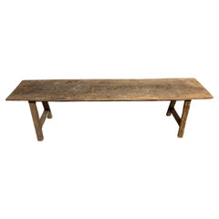 Andrianna Shamaris Antique Teak Wood Wabi Sabi Bench