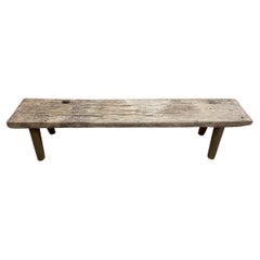 Andrianna Shamaris Antique Teak Wood Wabi Sabi Bench