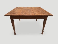 Antique Teak Dining Table by Andrianna Shamaris, Wabi-Sabi, Circa 1900