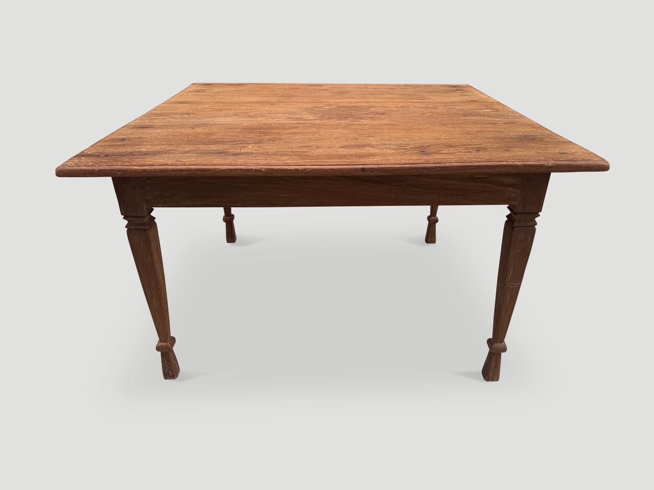 Early 20th Century Andrianna Shamaris Antique Teak Wood Wabi Sabi Table For Sale