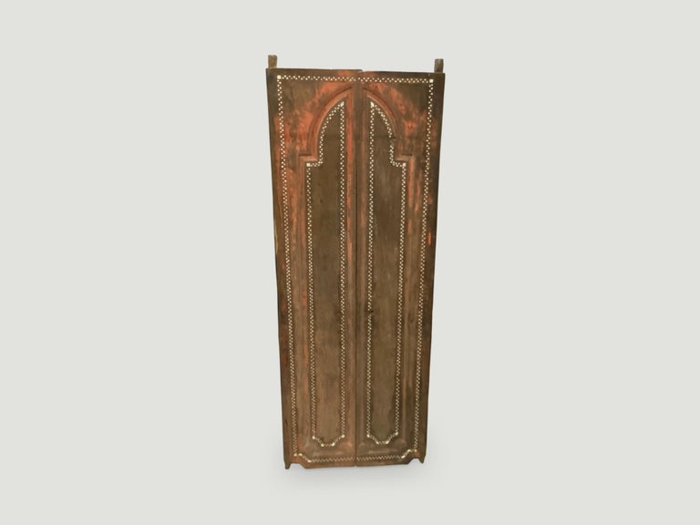 Andrianna Shamaris Antique Temple Door with Shell Inlay In Good Condition For Sale In New York, NY