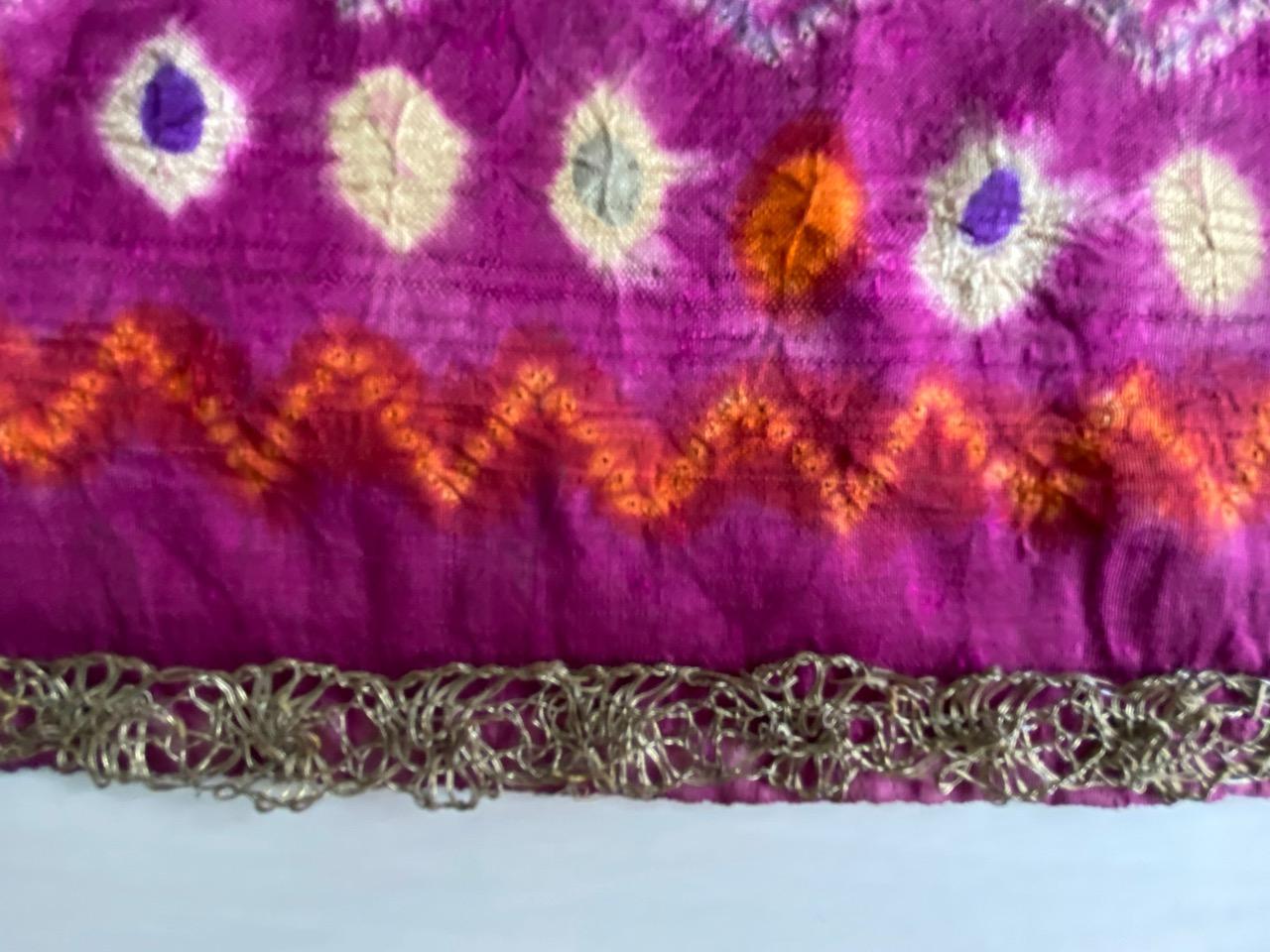 Andrianna Shamaris Antique Vibrant Fine Silk Ceremonial Shoulder Cloth For Sale 6