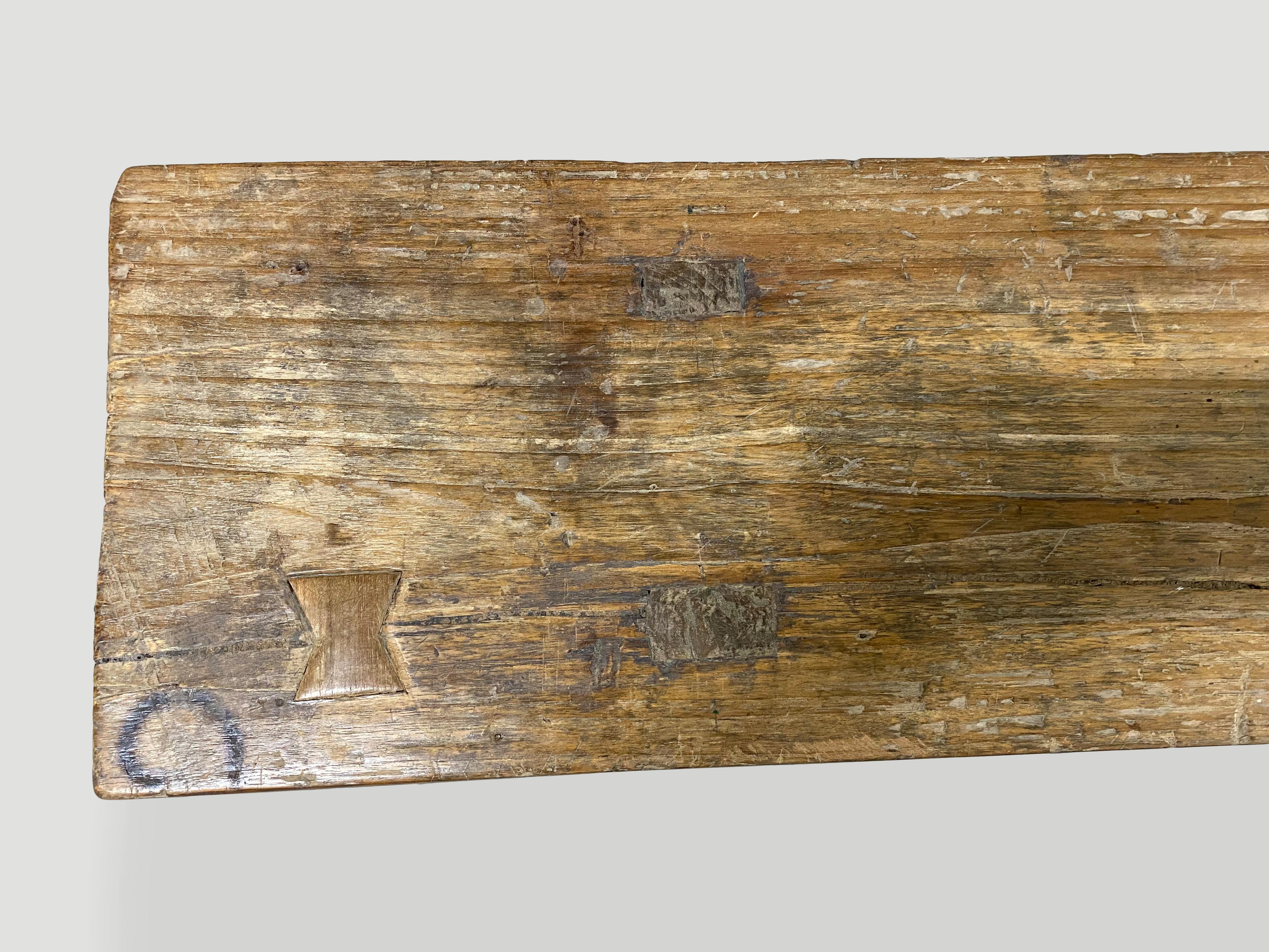 Primitive Andrianna Shamaris Antique Wabi Sabi Teak Wood Bench