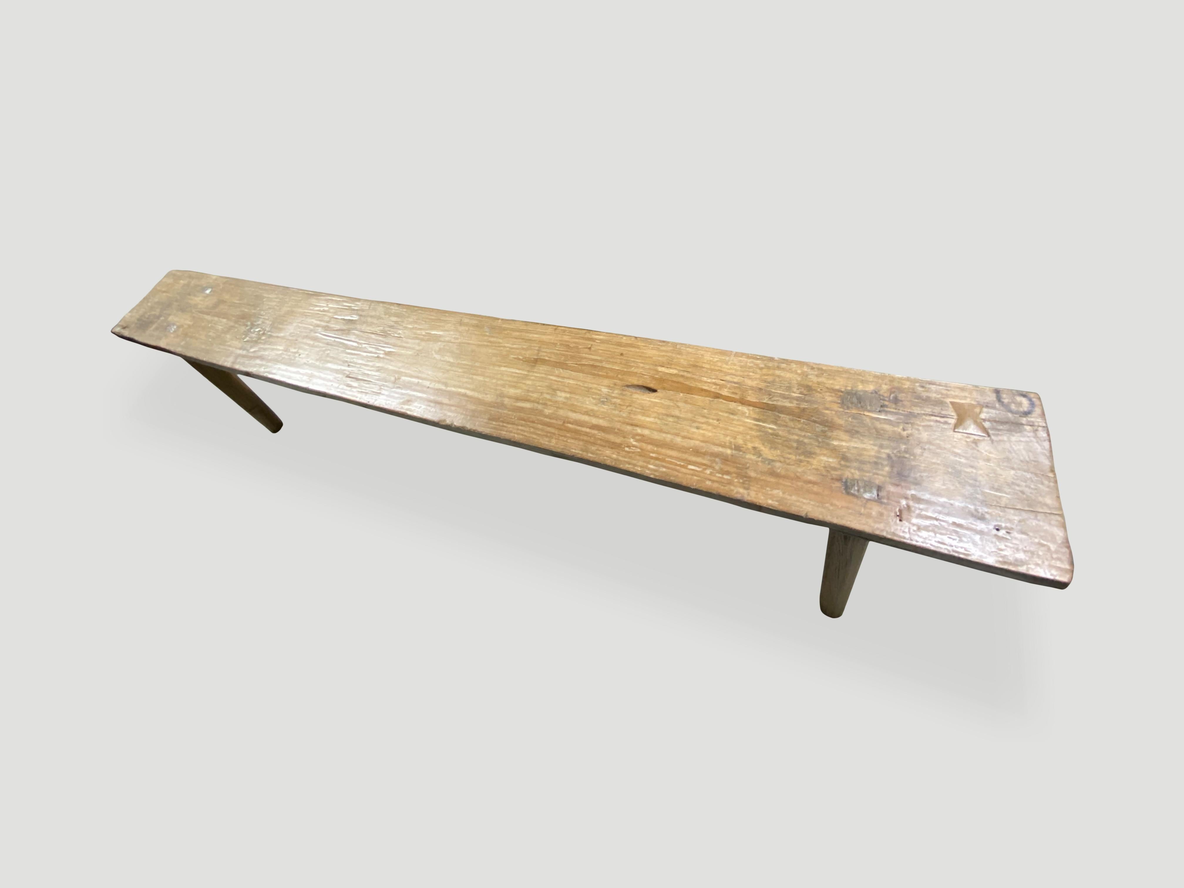 Andrianna Shamaris Antique Wabi Sabi Teak Wood Bench In Excellent Condition In New York, NY