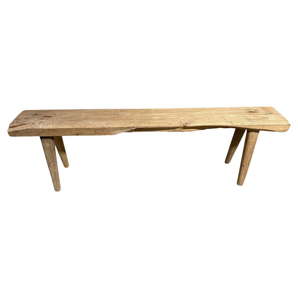 Banc ancien en bois de teck Wabi Sabi Andrianna Shamaris 