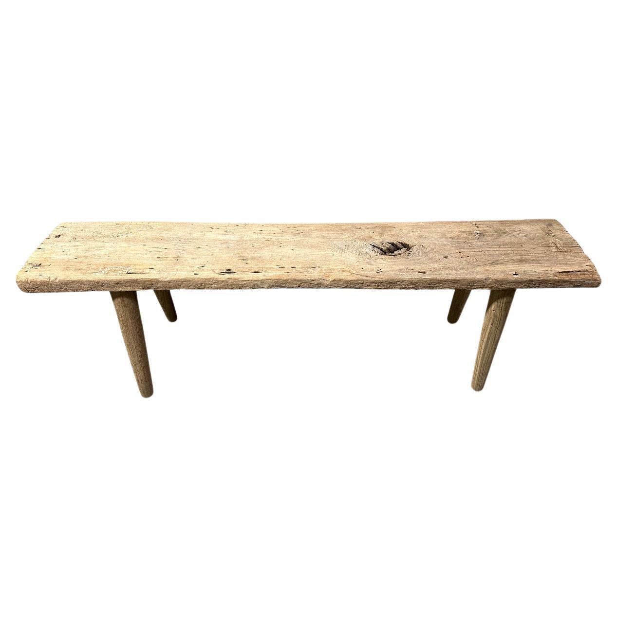 Andrianna Shamaris Antique Wabi Sabi Teak Wood Bench For Sale