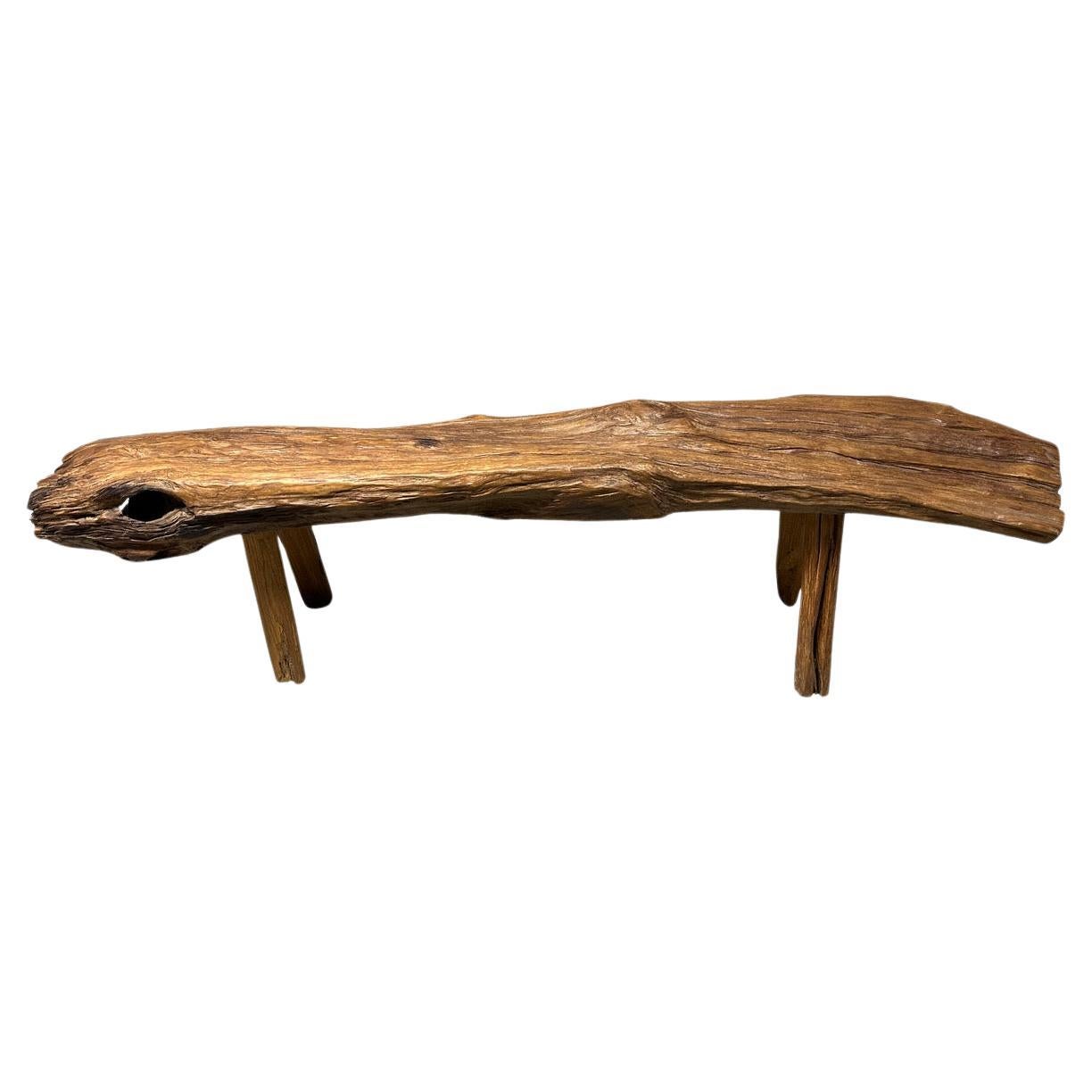 Andrianna Shamaris Antique Wabi Sabi Teak Wood Bench  For Sale