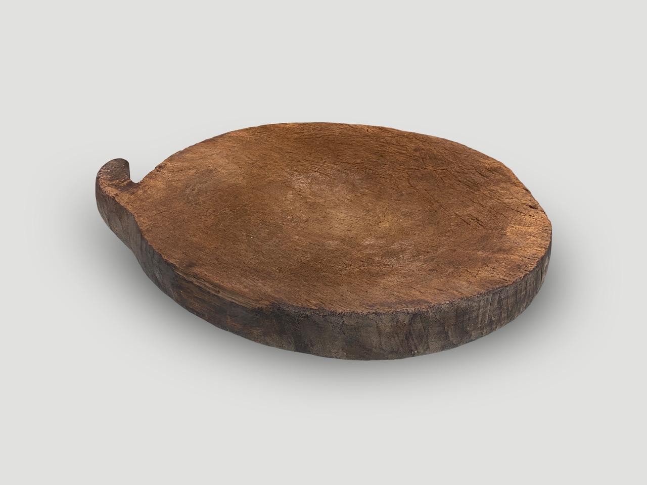 Andrianna Shamaris Antique Wabi Sabi Wood Platter In Excellent Condition For Sale In New York, NY