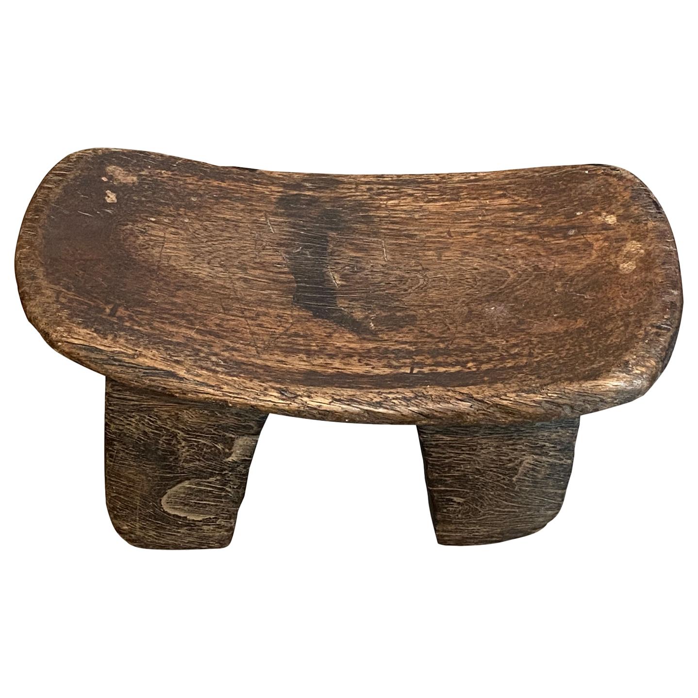 Andrianna Shamaris Antique Wood African Stool