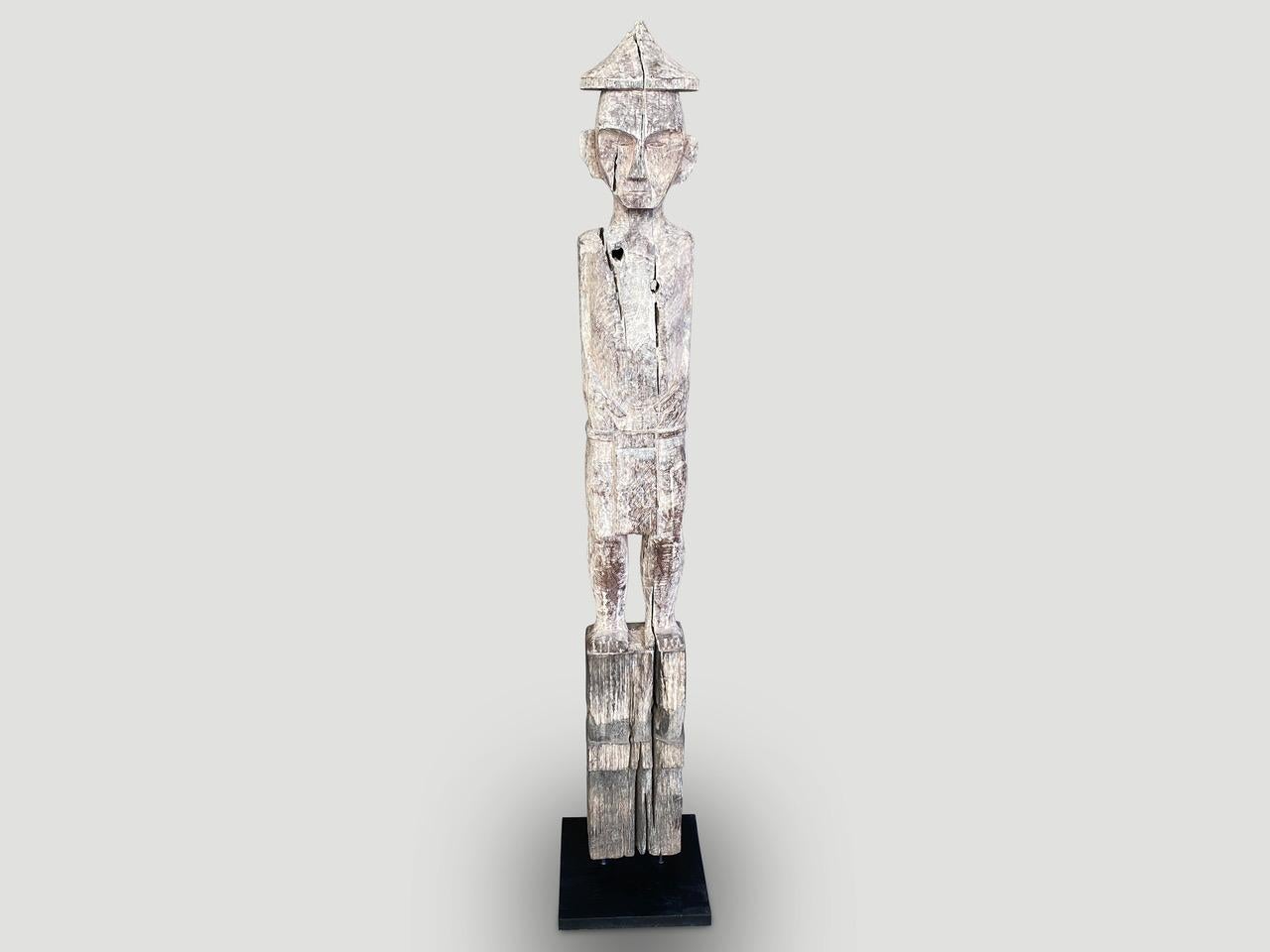Tribal Andrianna Shamaris Antique Wood Statue from Borneo For Sale