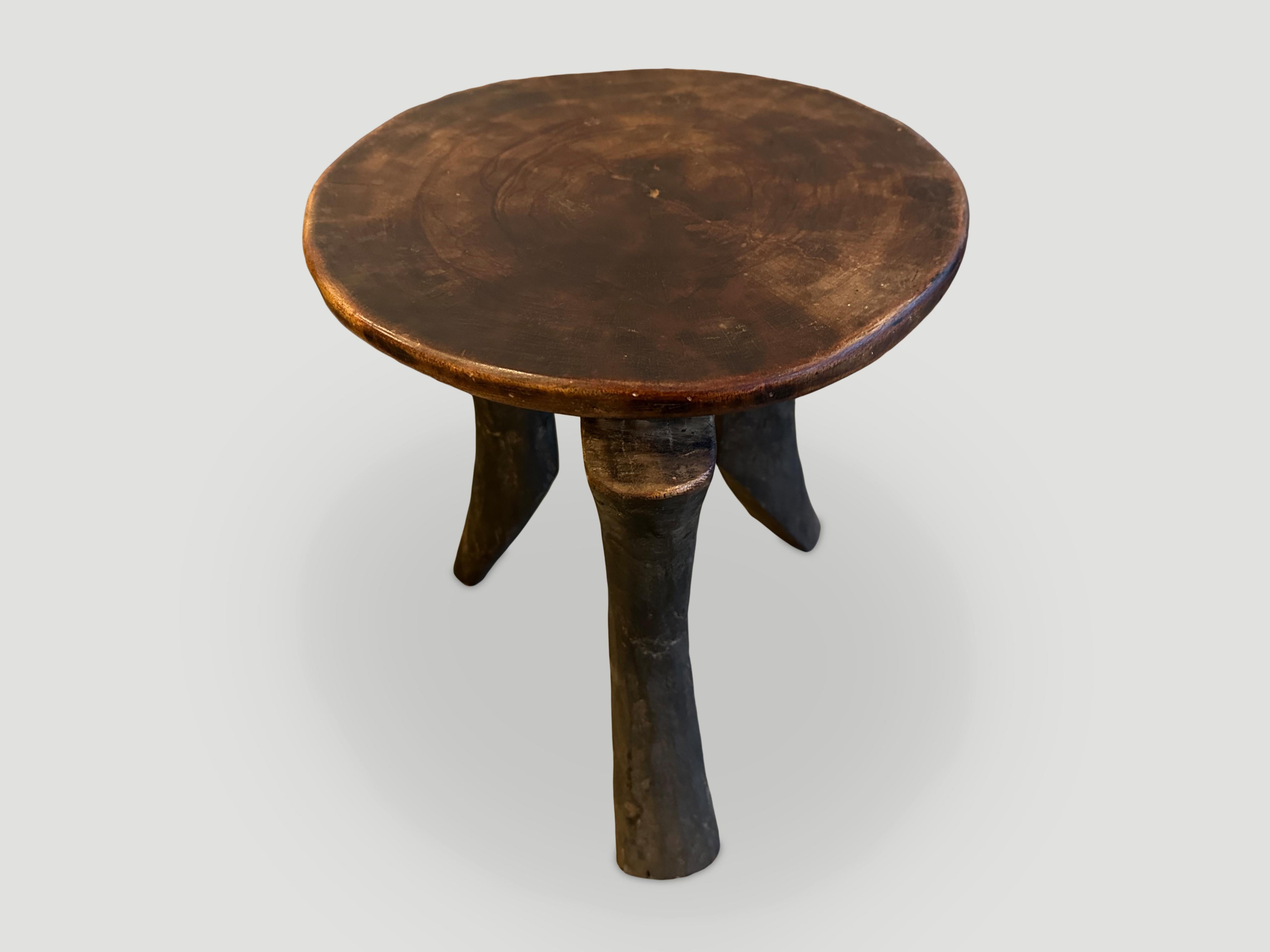 Tribal Andrianna Shamaris Antique Wooden African Side Table