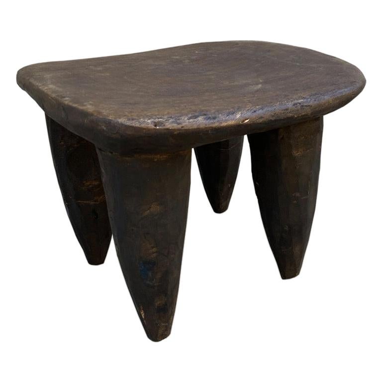 Andrianna Shamaris Antique Wooden African Stool or Low Side Table