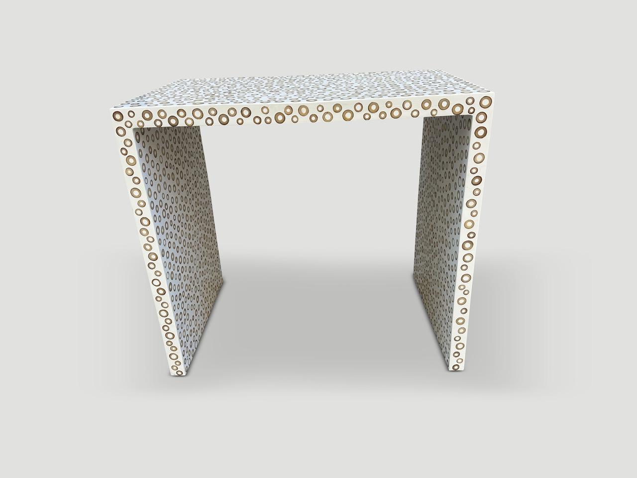 Andrianna Shamaris Bamboo and White Resin Console or Desk In Excellent Condition For Sale In New York, NY