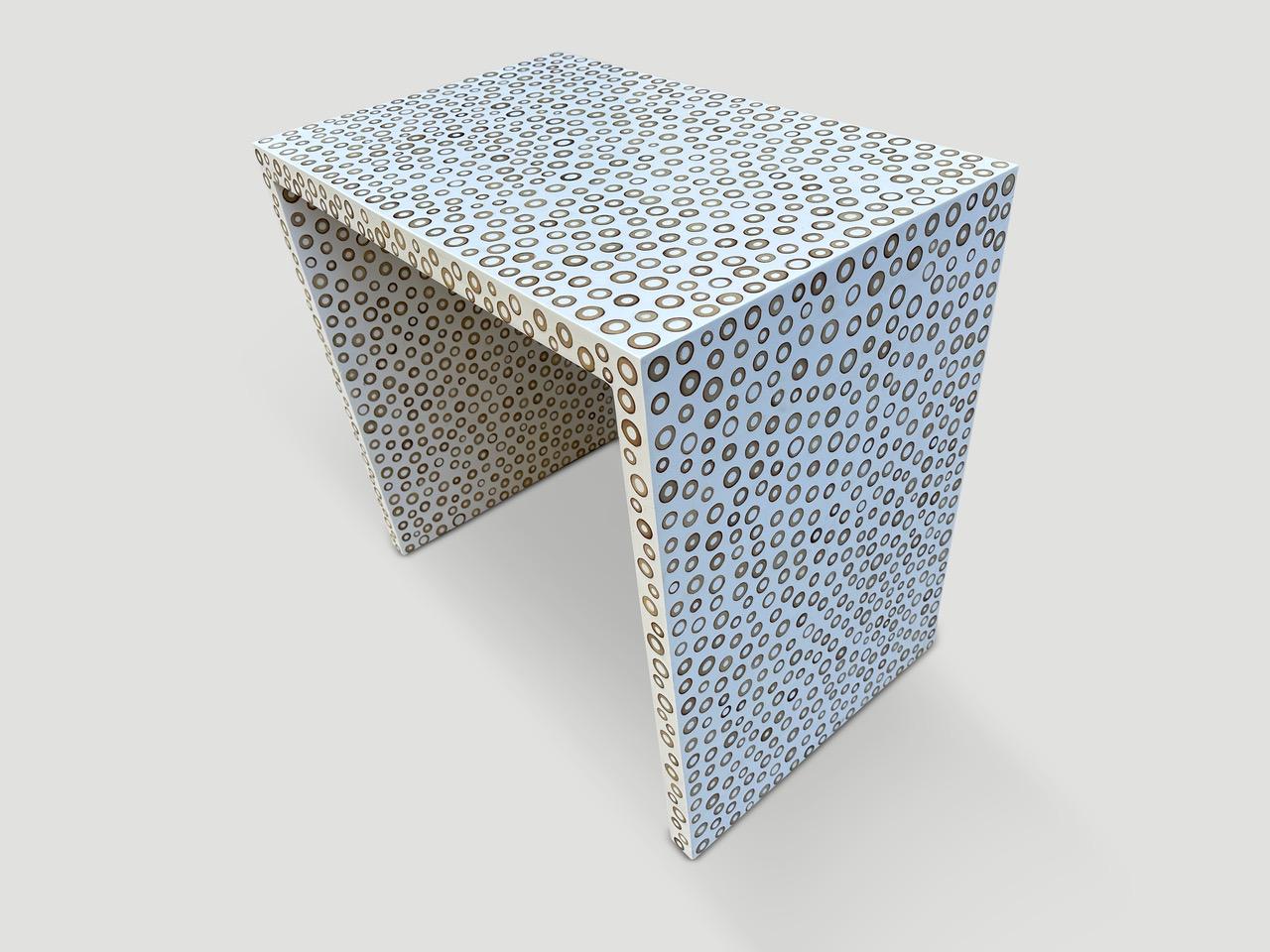 Contemporary Andrianna Shamaris Bamboo and White Resin Console or Desk For Sale