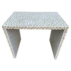 Console ou bureau Andrianna Shamaris en bambou et résine blanche