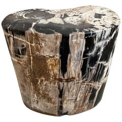 Andrianna Shamaris Beautiful Checkered Petrified Wood Side Table