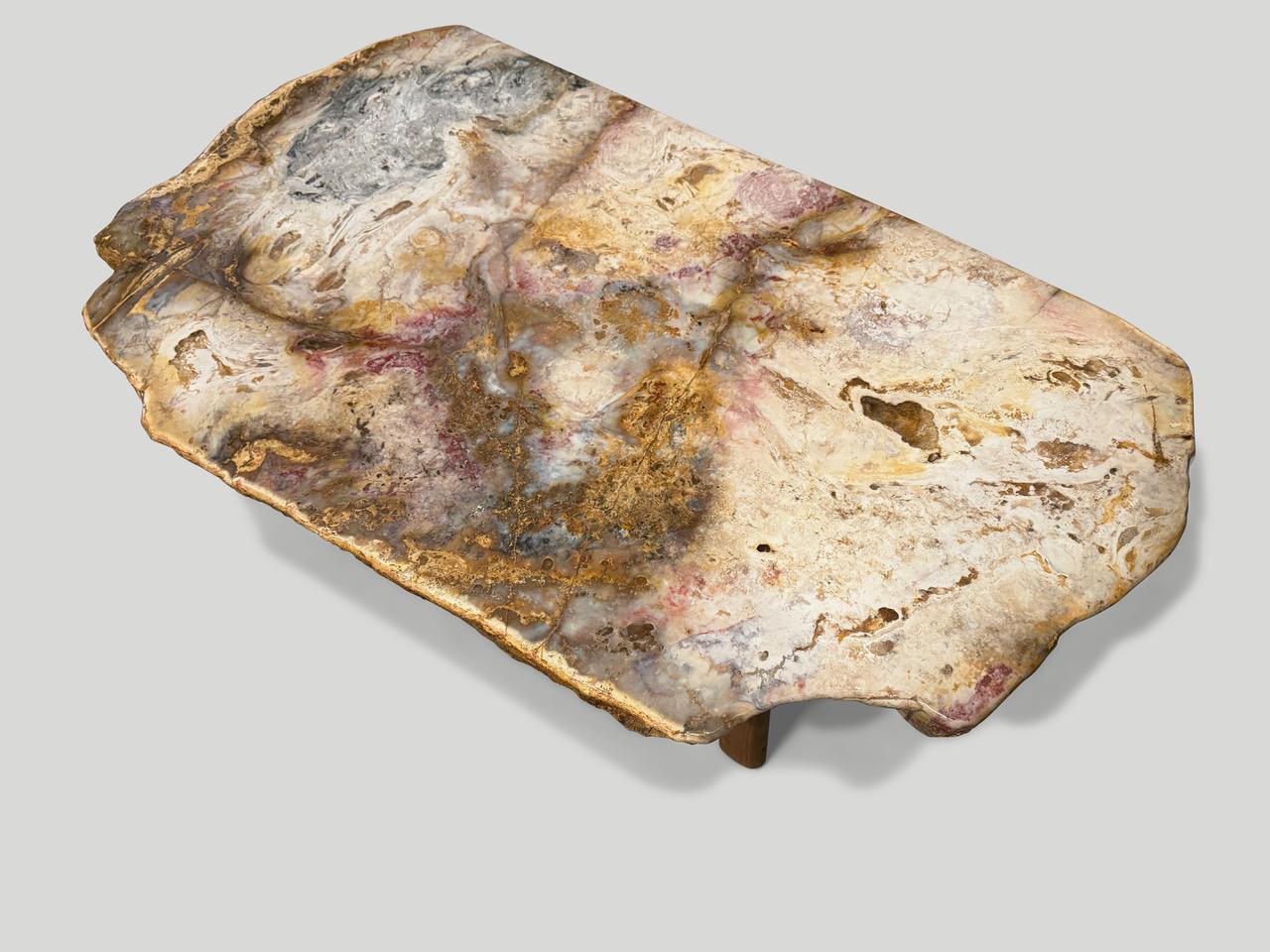 XXIe siècle et contemporain Andrianna Shamaris - Magnifique table basse en bois pétrifié rare en vente