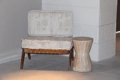 Andrianna Shamaris Bevelled Teak Wood Side Table or Stool