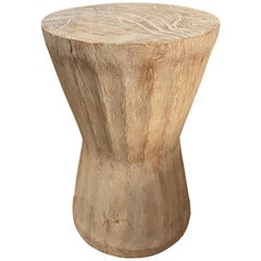 Andrianna Shamaris Bevelled Teak Wood Side Table or Stool