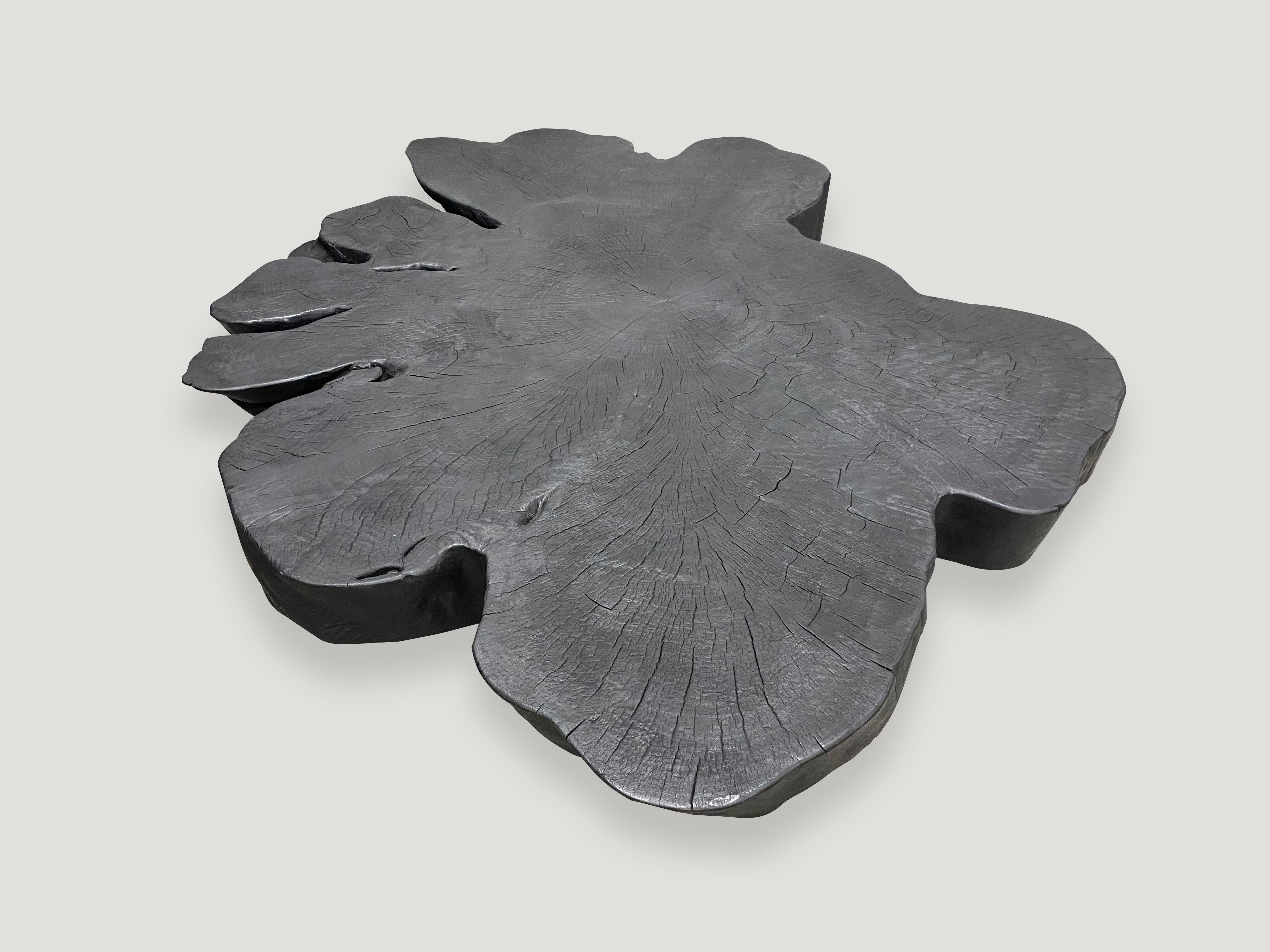 Andrianna Shamaris Biomorphic Sculptural Charred Mango Wood Coffee Table In Excellent Condition For Sale In New York, NY