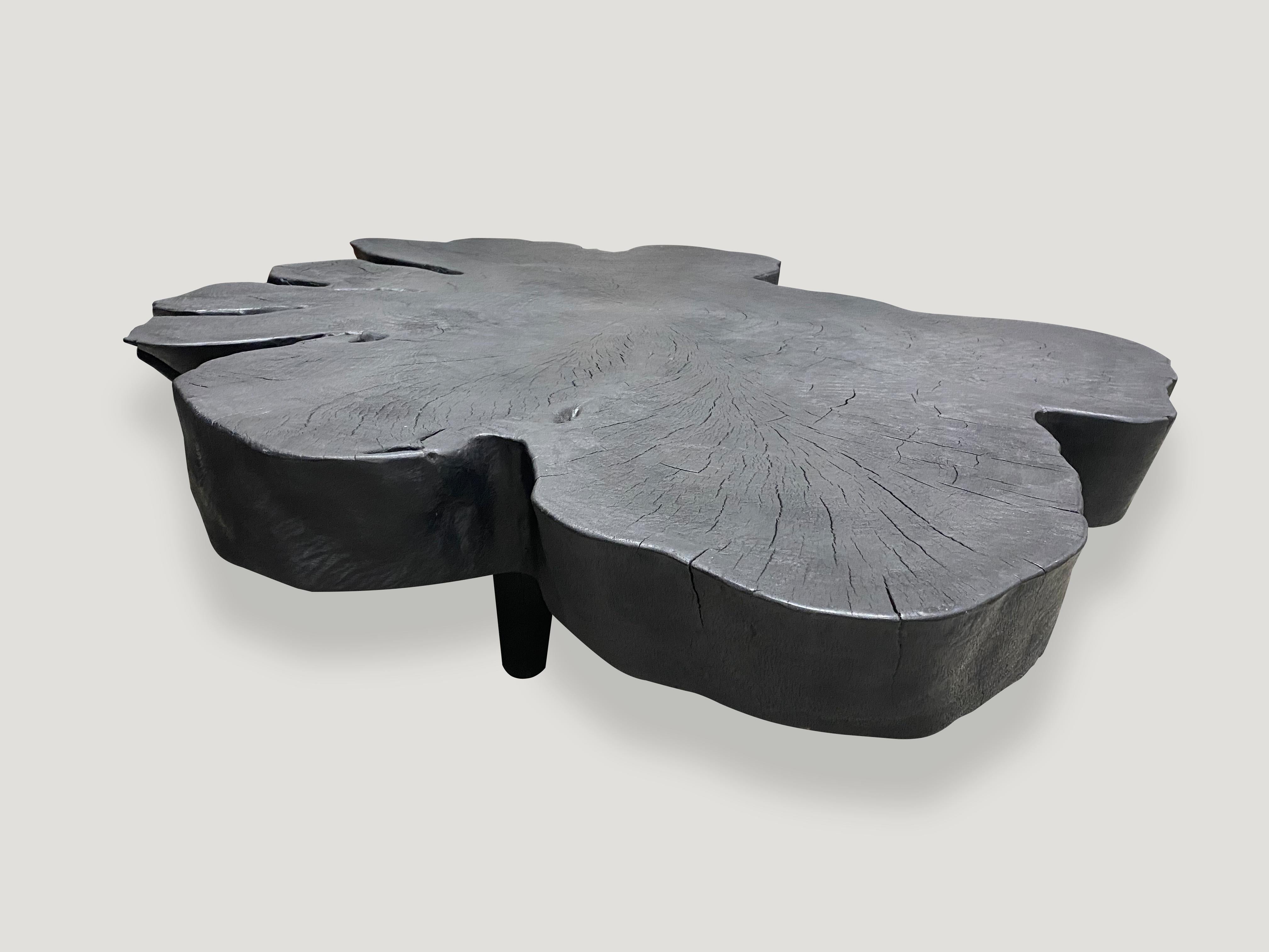 Andrianna Shamaris Biomorphic Sculptural Charred Mango Wood Coffee Table For Sale 1