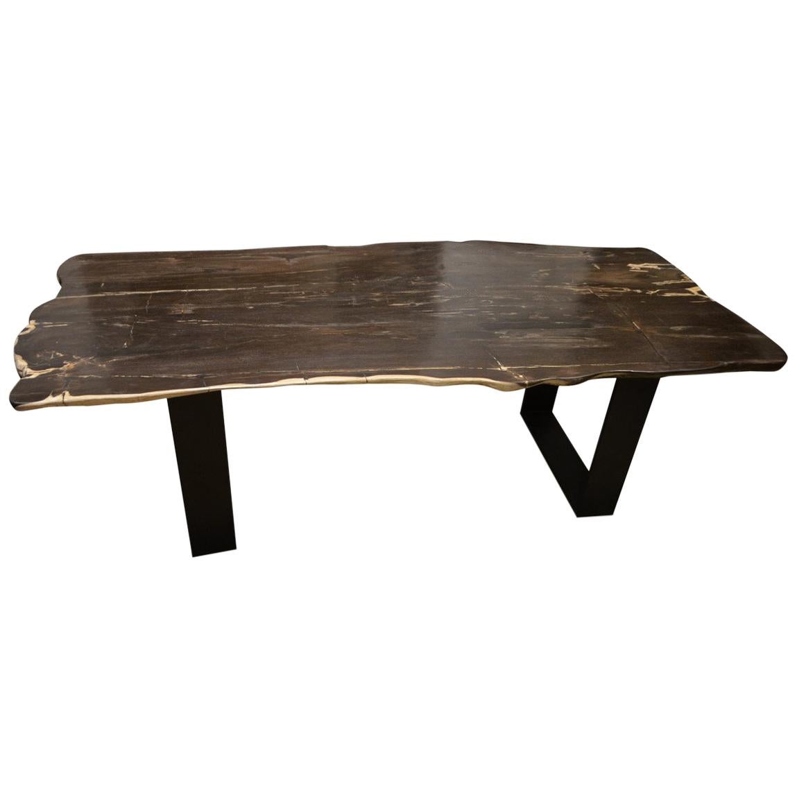 Andrianna Shamaris Black and White Petrified Wood Table