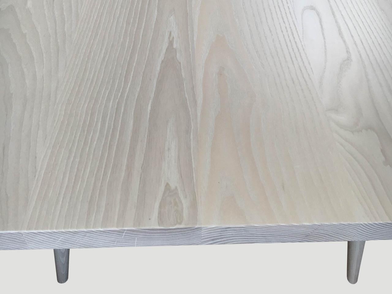 Organic Modern Andrianna Shamaris Bleached Ash Wood Dining Table For Sale