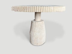 Andrianna Shamaris Bleached Teak Entry Table in Modern Organic Design