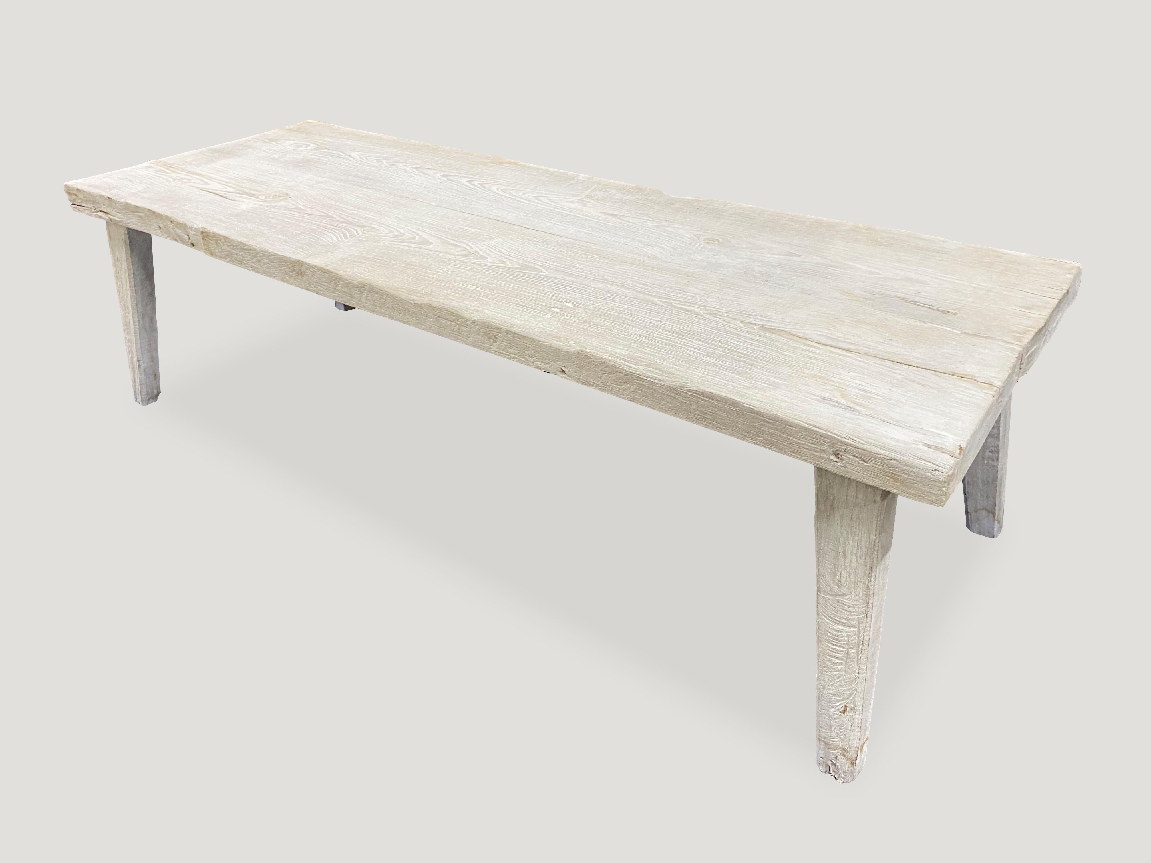 bleached wood bench