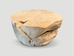 Andrianna Shamaris Bleached Teak Wood Coffee Table