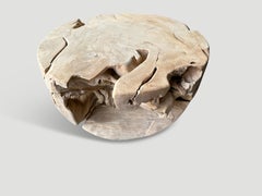 Andrianna Shamaris Bleached Teak Wood Coffee Table