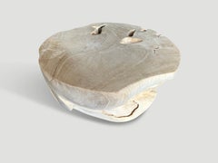 Andrianna Shamaris Bleached Teak Wood Coffee Table