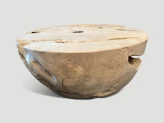 Andrianna Shamaris Bleached Teak Wood Coffee Table