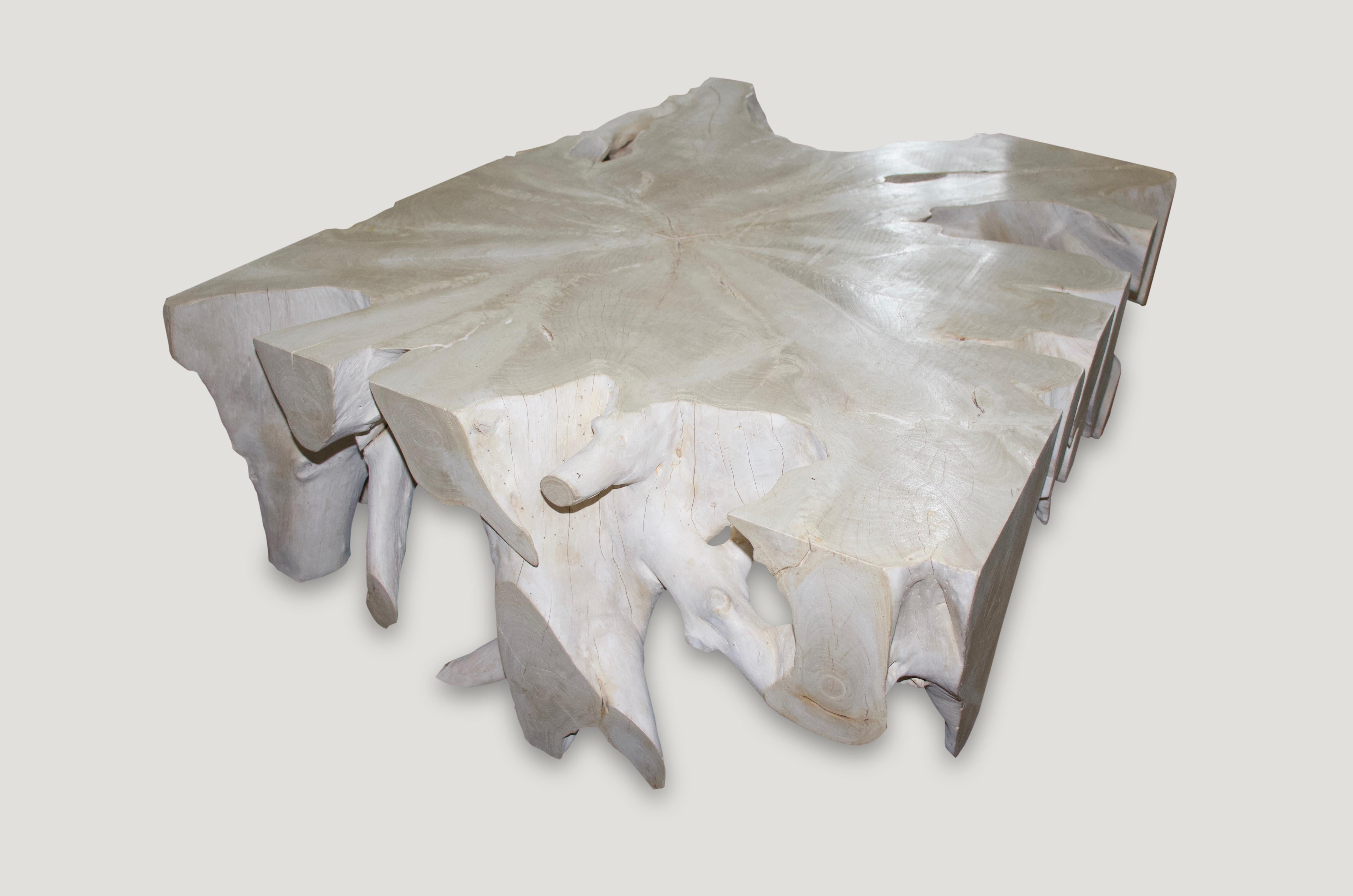 bleached teak coffee table