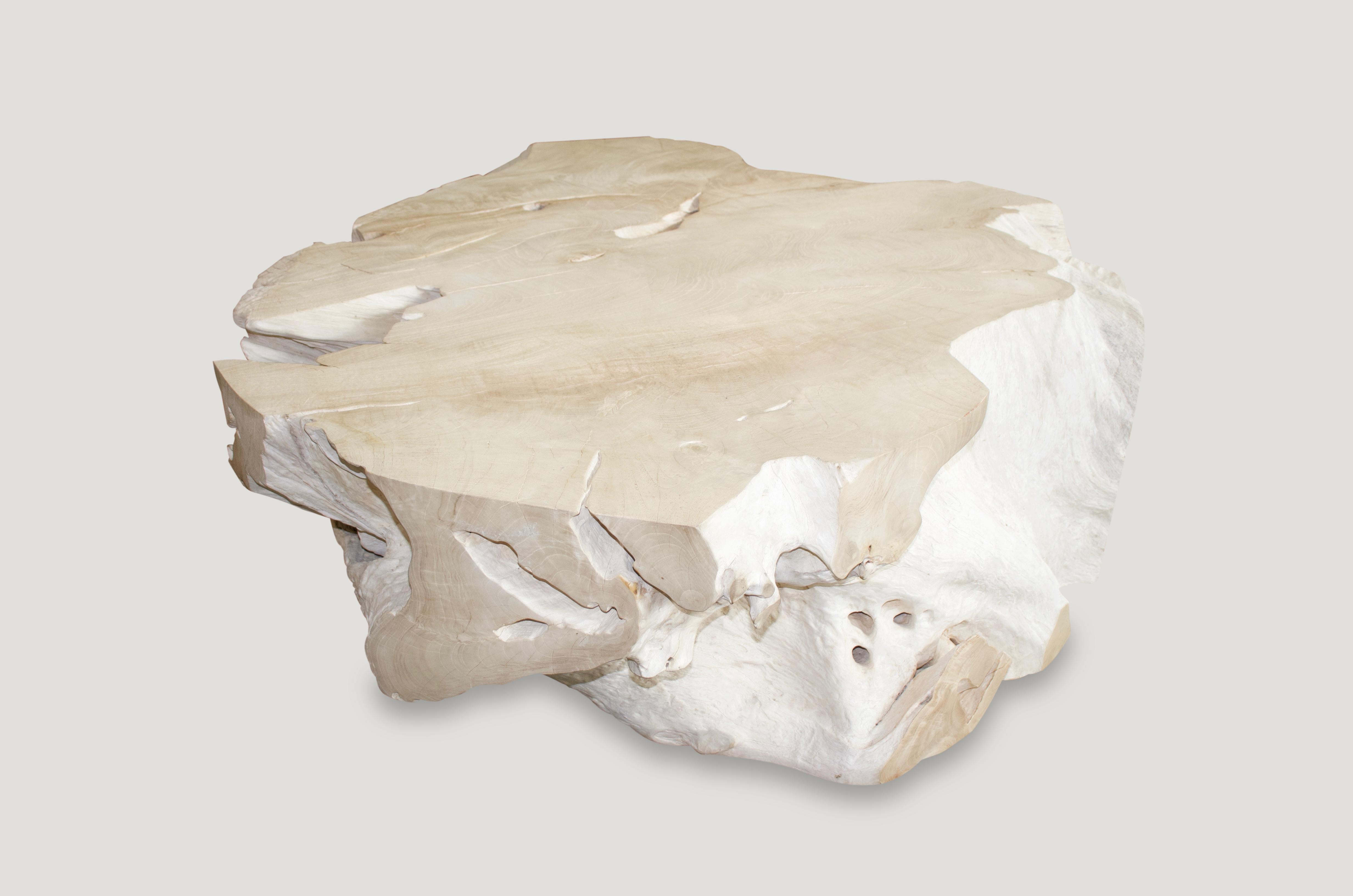 Andrianna Shamaris Bleached Teak Wood Coffee Table In New Condition In New York, NY