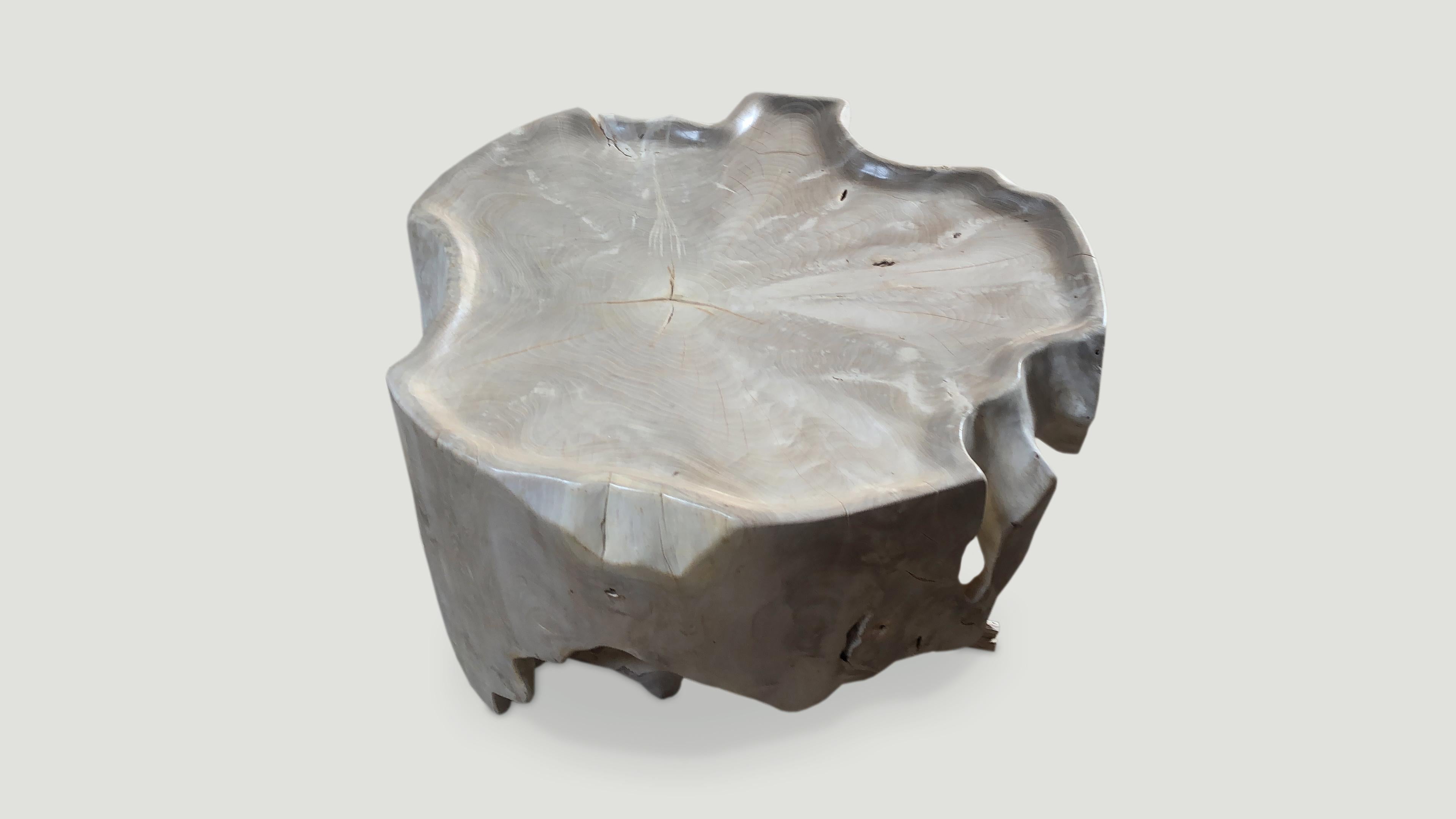 Organic Modern Andrianna Shamaris Bleached Teak Wood Coffee Table