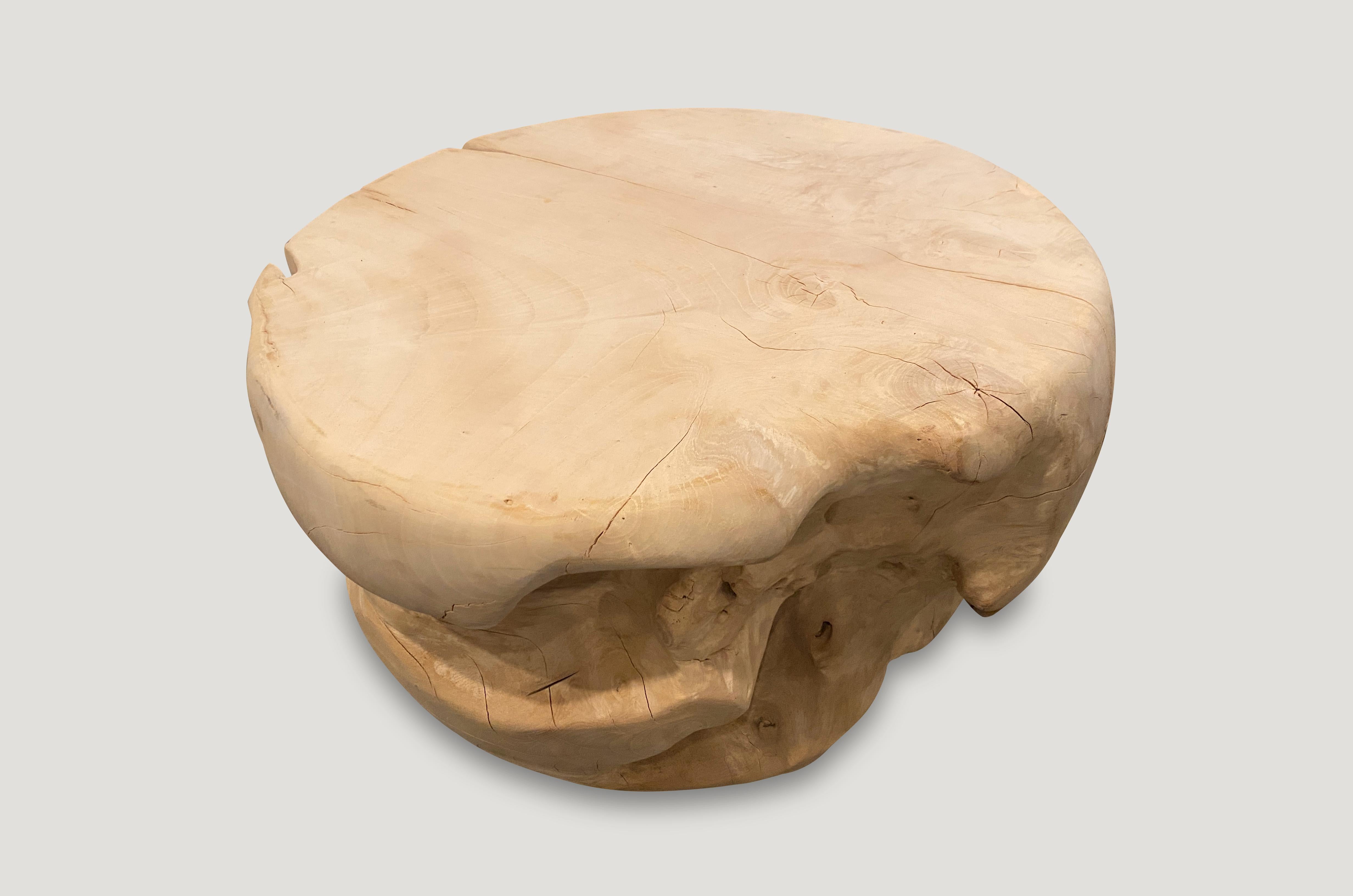 Contemporary Andrianna Shamaris Bleached Teak Wood Coffee Table