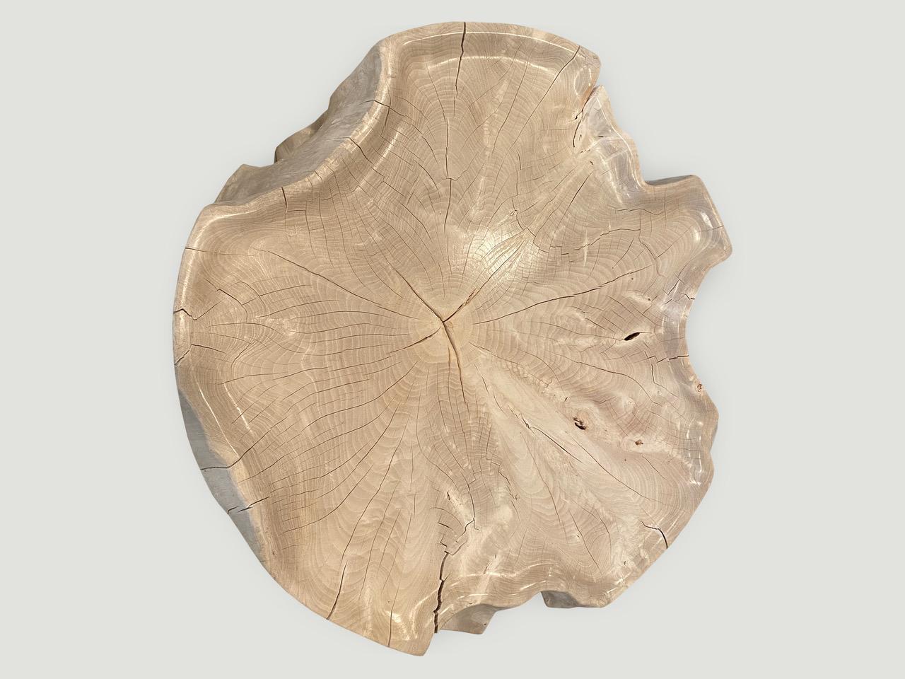 Andrianna Shamaris Bleached Teak Wood Coffee Table In Excellent Condition In New York, NY