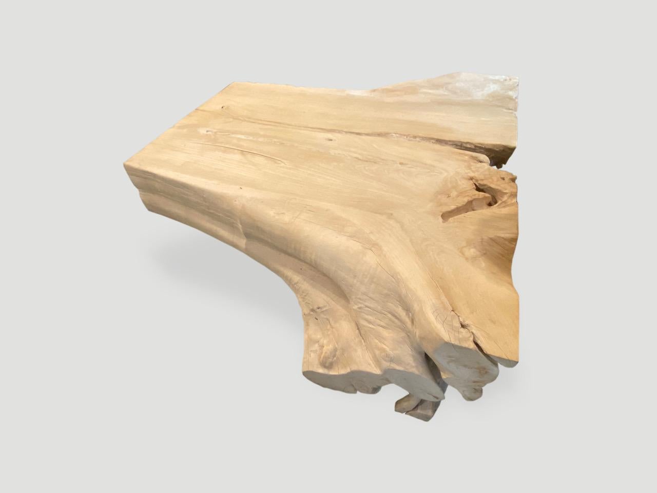Andrianna Shamaris Bleached Teak Wood Coffee Table In Excellent Condition In New York, NY