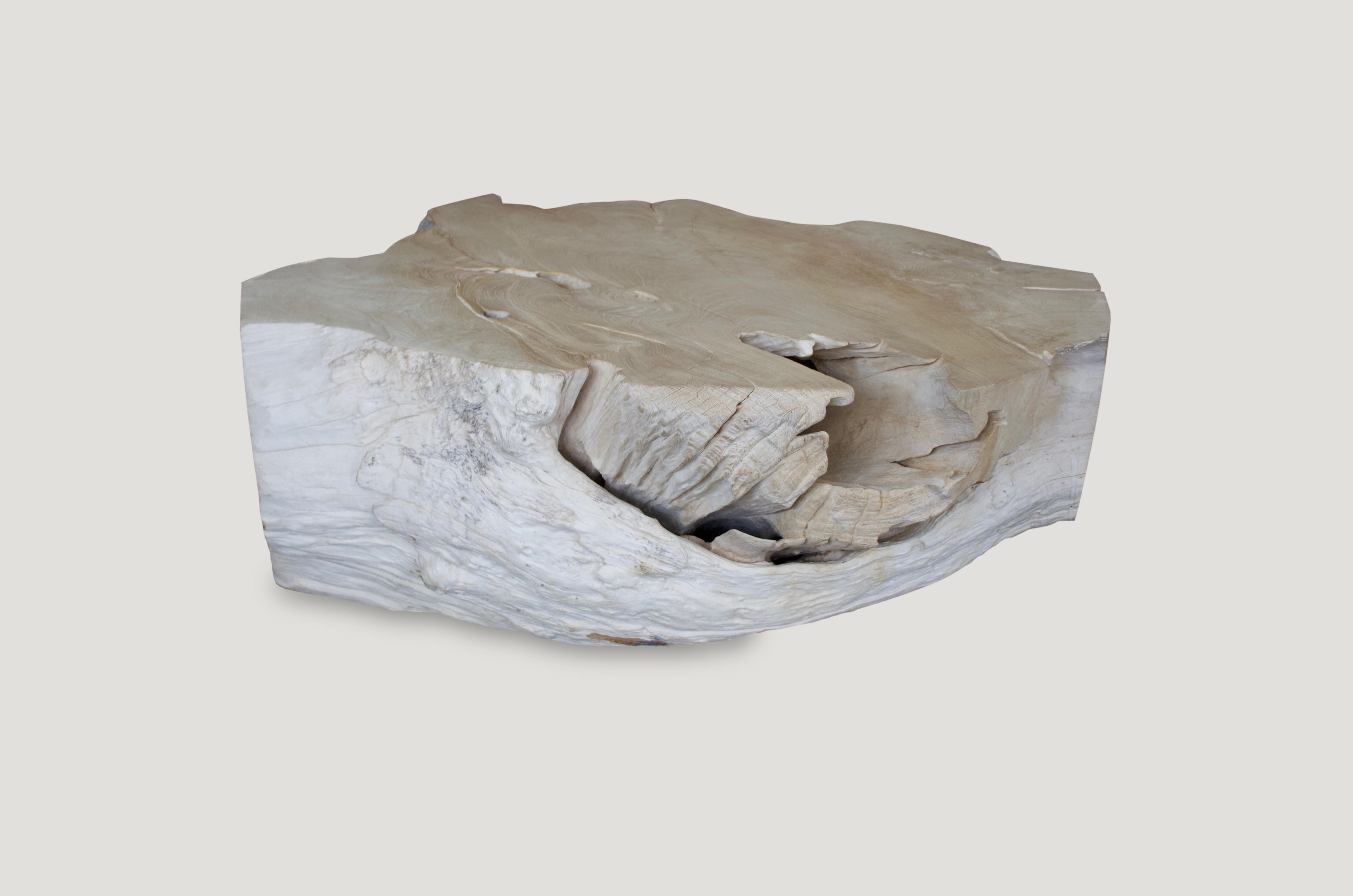 Andrianna Shamaris Bleached Teak Wood Coffee Table 1