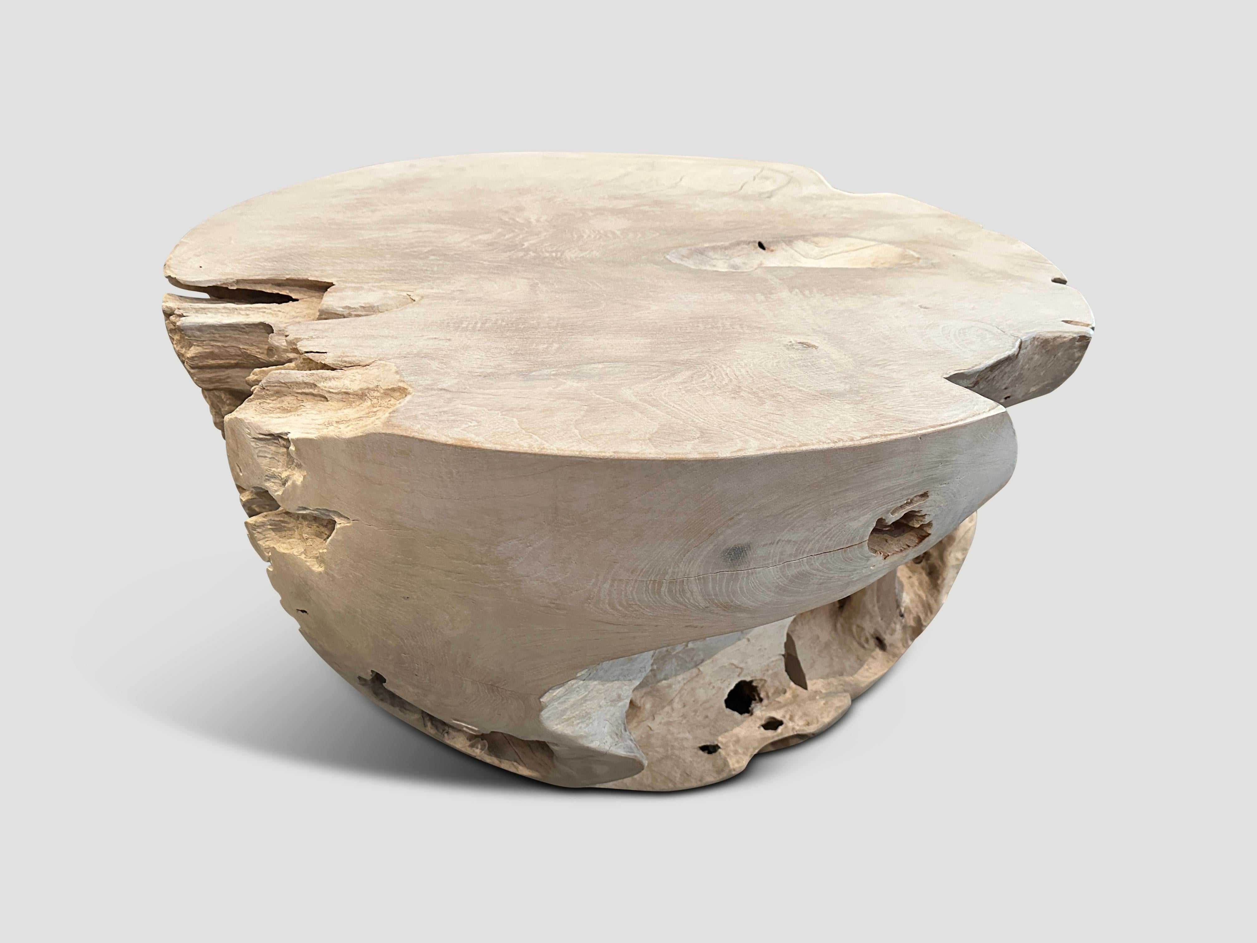 Andrianna Shamaris Bleached Teak Wood Coffee Table 1