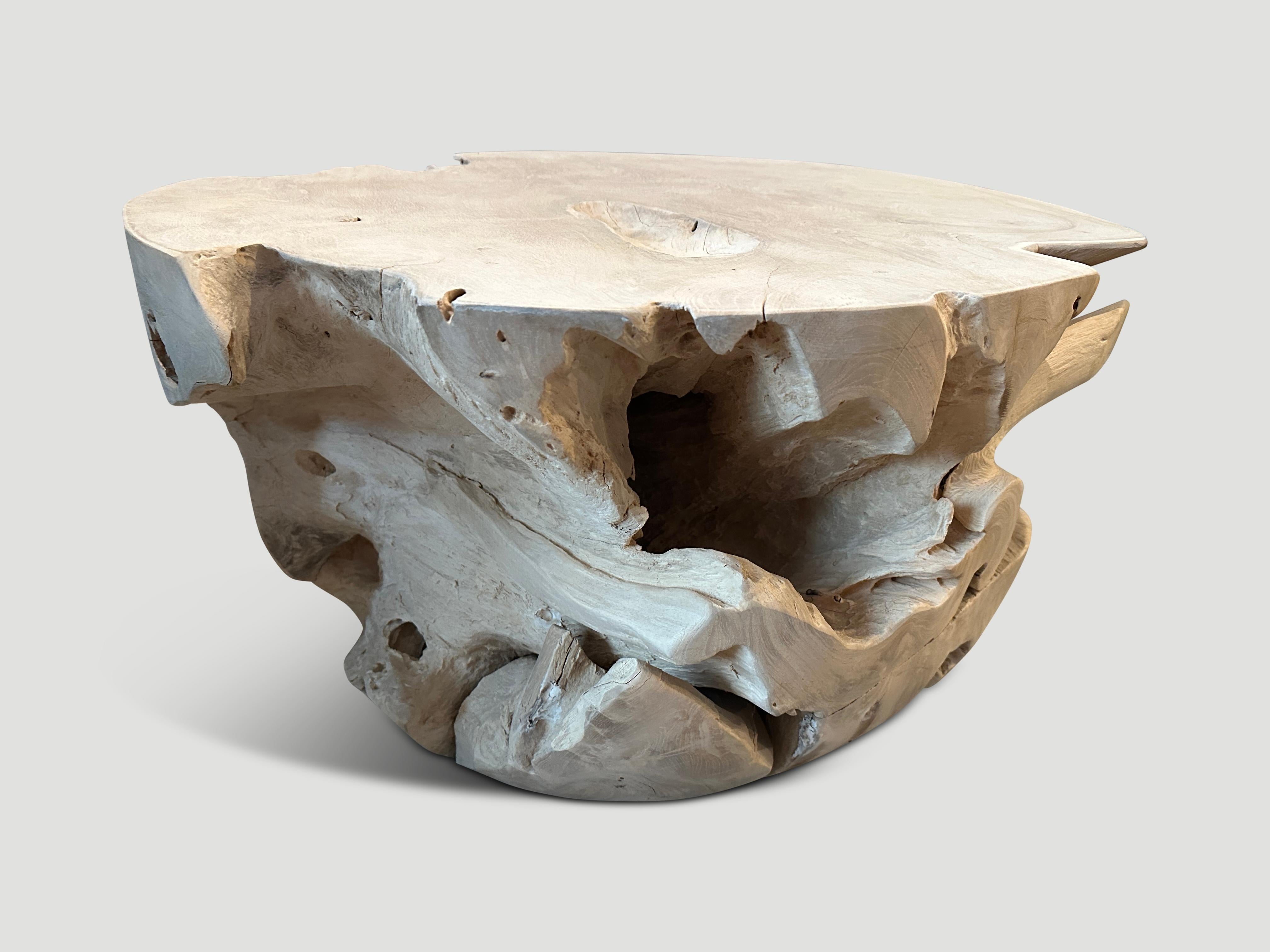 Andrianna Shamaris Bleached Teak Wood Coffee Table 2