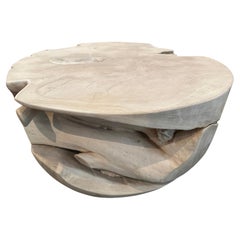 Andrianna Shamaris Bleached Teak Wood Coffee Table