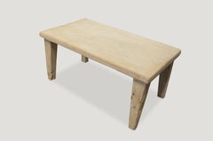 Andrianna Shamaris Bleached Teak Wood Coffee Table, Side Table or Bench