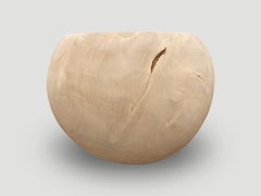 Andrianna Shamaris Bleached Teak Wood Drum Side Table