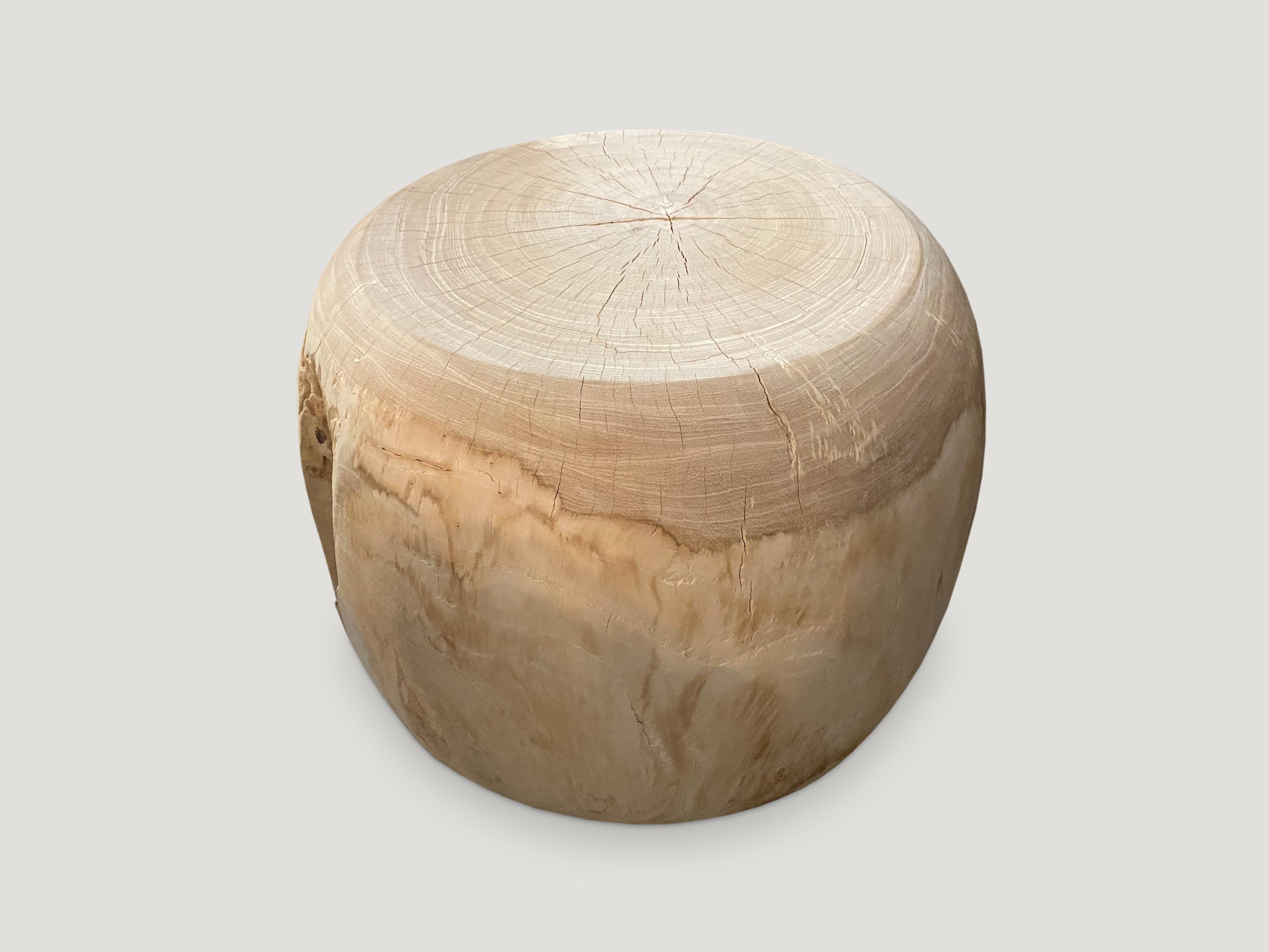 wood drum end table