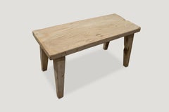 Andrianna Shamaris Teak Wood Antique Hand Carved Bench or Side Table